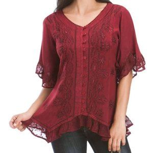 Holy Clothing top "Brooke"  Burgundy Wine color